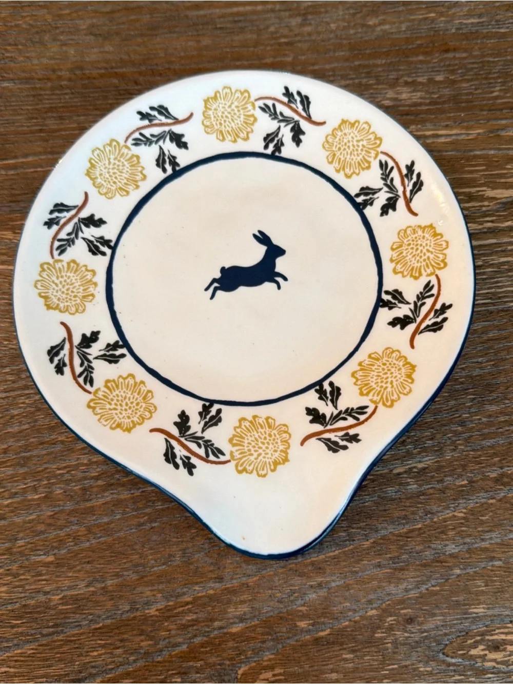 Anthropologie Millie Stoneware Bunny Rabbit Spoon Rest New
